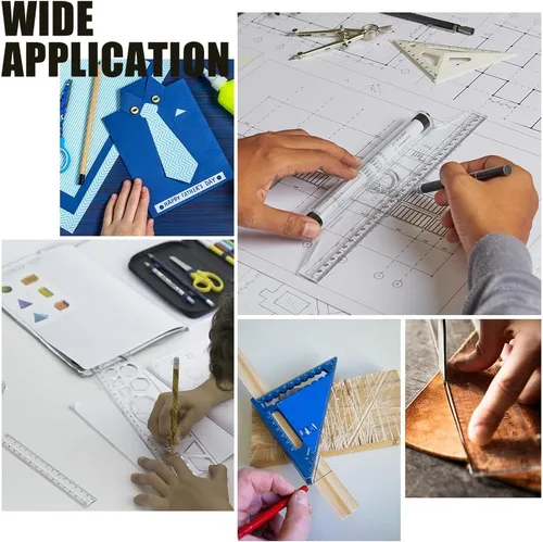 Miniatura 6 de PH PandaHall 2 plantillas de plantilla de enrutador, plantillas acrílicas, regla de escala de dibujo, herramienta de medición de geometría ovalada