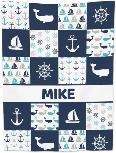 Manta de bebé personalizada para niños, manta de bebé personalizada con nombre, manta suave personalizada con nombre, manta personalizada de ancla y