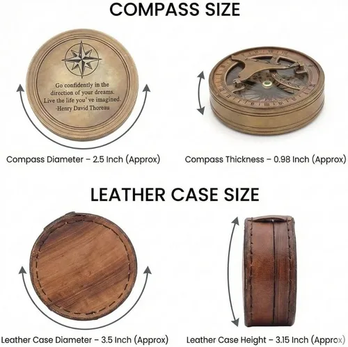 Miniatura 6 de Compass Gift for Mom/Dad, Vintage Pocket Compass Engraved with Go Confidently Customized Gifts for Women/Men, Baptism 2026 Communion Christian