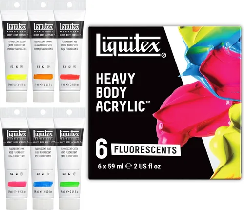 Liquitex Professional Heavy Body - Pintura acrílica, 6 x 59 ml (2.0 fl oz), juego de colores fluorescentes