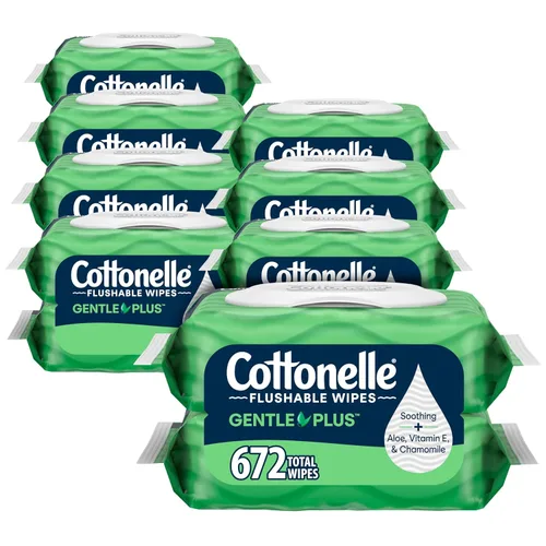 Cottonelle FreshCare - Recambio de paños de limpieza desmontables de 168 unidades (paquete de 8), 10036000489856, 1