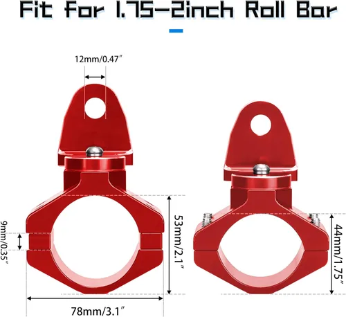 Miniatura 2 de Soporte de montaje UTV con rotación de 360° para bandera/luz de látigo LED, antena para barra antivuelco de 1.75 a 2 pulgadas, compatible con todos
