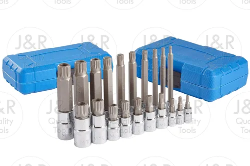 Miniatura 2 de J&R Quality Tools 20pc XZN 12 Point MM Triple Square Spline Bit Socket Set Prueba de Manipulaciones Set
