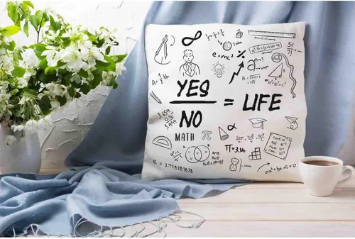 Miniatura 8 de Fundas de almohada de matemáticas en blanco y negro de 16 x 16 pulgadas, fundas de almohada blancas escritas a mano con texto matemático
