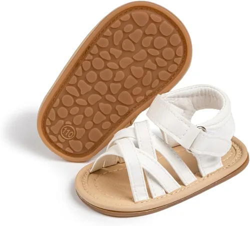 Miniatura 128 de Meckior Sandalias de verano con punta abierta y suave de piel sintética para bebés y niñas pequeñas