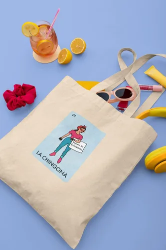Miniatura 3 de La Chingona Parody Feminist Latina Canvas Tote Bag