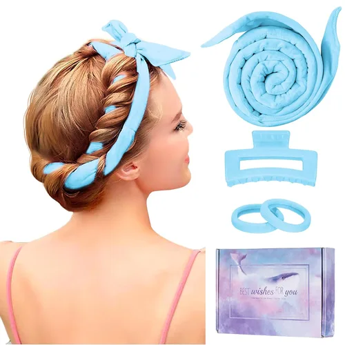 Diadema de Varilla Rizadora sin Calor, Mejorada de 60 pulgadas Extra Larga, Diadema para Rizos sin Calor, Rizadores de Cabello Suaves para Dormir,
