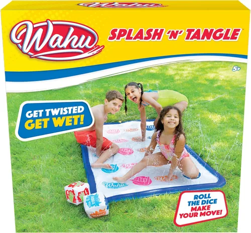 Wahu Splash 'N' Tangle - Juego de agua para niños a partir de 5 años y adultos, juego de agua Twister para exteriores con tapete de juego, conector