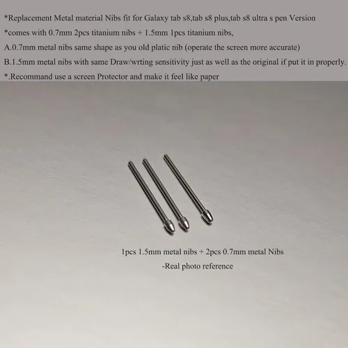Miniatura 4 de Paquete de 2 + 1 lápiz capacitivo de repuesto para punta de metal, puntas de titanio para Galaxy Tab S8, Tab S8 Ultra Pen Piezas de repuesto