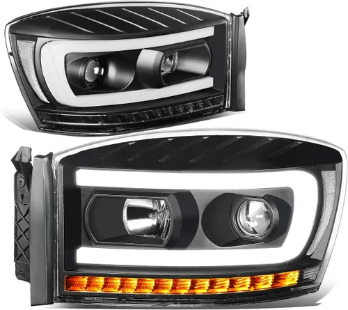 Miniatura 9 de DNA MOTORING HL-HPL-RM06-G2-BK-CL1 Faros proyectores de secuencia de señal LED 3D dual DRL Compatible con Dodge Ram 1500 modelos 2006-2008/Dodge Ram