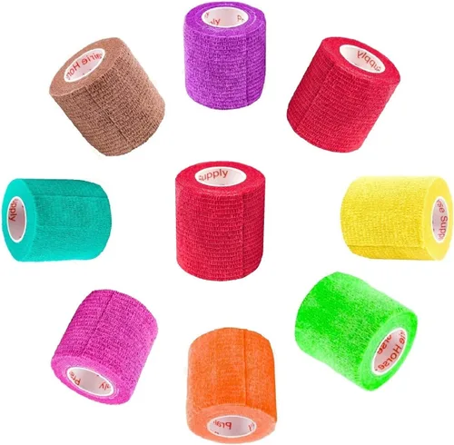 Miniatura 15 de Cinta adhesiva para veterinarios (negro) (paquete de 2) (2 pulgadas x 15 pies), autoadhesiva, adherente, cohesiva, flexible, autoadhesiva, rollo