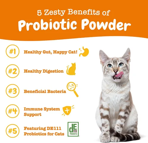 Miniatura 2 de Zesty Paws Probióticos para Gatos - Complemento en Polvo para la Comida para la Digestión y el Soporte del Sistema Inmunológico del Bioma Felino