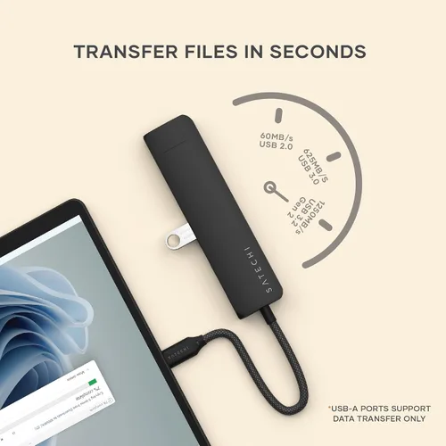 Miniatura 5 de Satechi Adaptador multipuerto USB C 7 en 1 con Ethernet, HDMI 4K a 60Hz, carga PD de 100 W, 2 puertos de datos USB-A, lectores de tarjetas Micro/SD