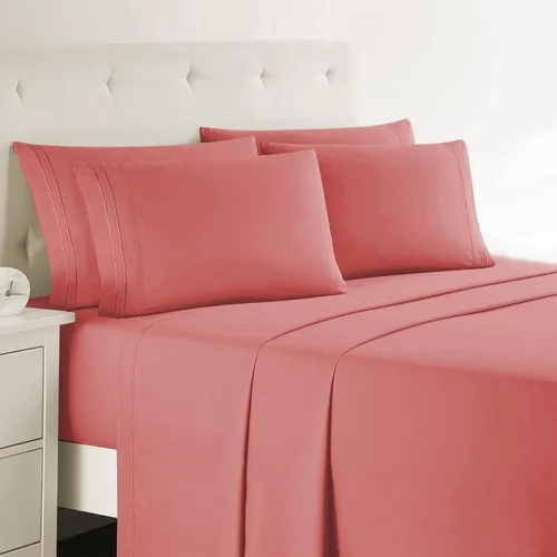 Miniatura 42 de Clara Clark - Juego de sábanas King con Flex Top, 6 piezas - Sábanas de lujo para cama King con cabeza dividida, juego de cama súper suave, King