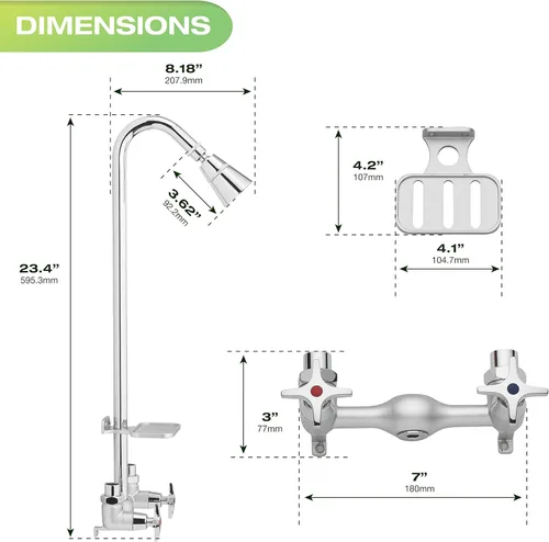 Miniatura 7 de Homewerks 3070-252-CH-B-WS - Kit de ducha para exteriores con jabonera, cromado resistente a la corrosión Cromo resistente al óxido