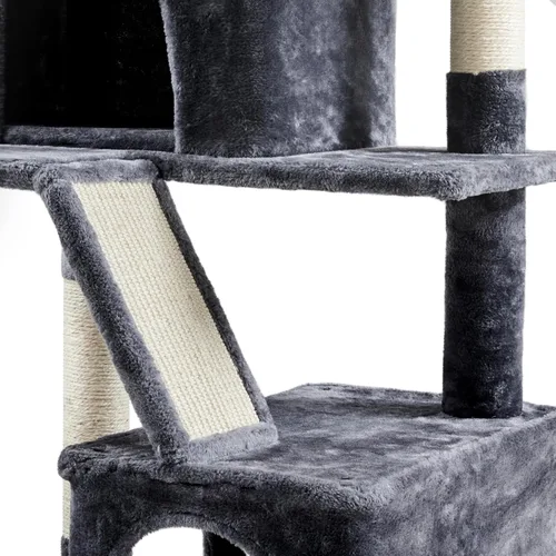 Miniatura 7 de Topeakmart Torre grande para gatos de 71.5 pulgadas para gatos de interior, muebles para gatos de varios niveles con condominios, perchas, canasta