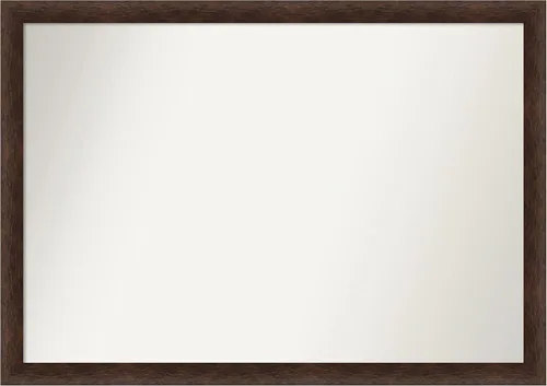 Miniatura 114 de Amanti Art Espejo de pared personalizado no biselado (24 x 27 pulgadas), marco estrecho de nogal chipre - varios tamaños personalizados - Espejo