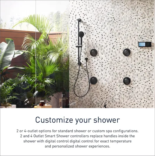 Miniatura 4 de Moen TS3302BL - Controlador de sistema de agua digital inteligente de 2 salidas para válvula de ducha termostática, en color negro mate