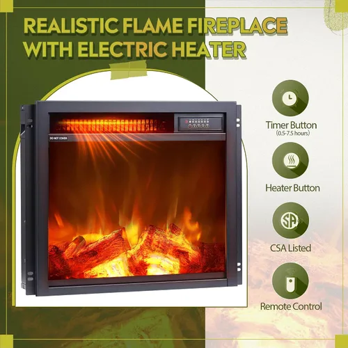 Miniatura 4 de WLIVE Soporte de TV con chimenea para TV de 65 pulgadas, centro de entretenimiento con chimenea eléctrica de llama realista 3D, consola de TV