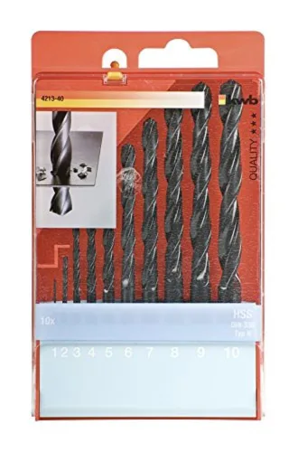 Miniatura 2 de kwb 421340 HSS Juego de brocas metálicas, piezas, Ø 1 a 10, multicolor, 0.039-0.394 in
