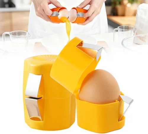2026 Nuevo abridor de huevos, separador de cáscara de huevo para huevos crudos, herramienta de galletas, herramienta de corte de huevo de acero