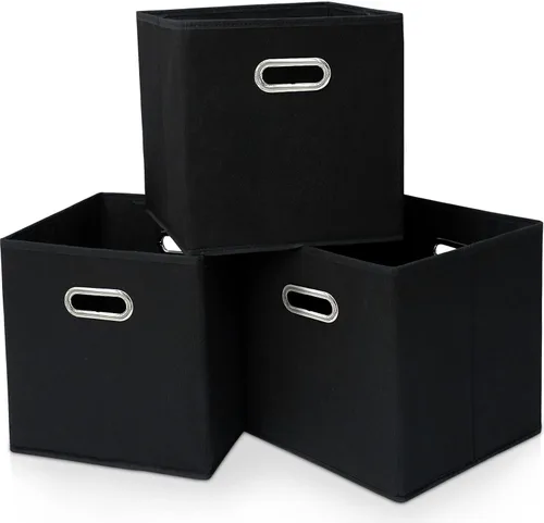 Miniatura 23 de Cubos de almacenamiento de tela – 13 x 13 x 13 pulgadas, cubos organizadores plegables con asas dobles – juego de 6, color azul