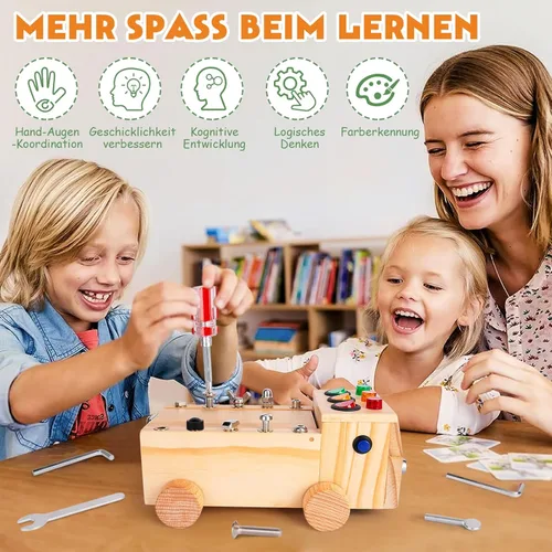 Miniatura 4 de Tablero de destornilladores Montessori, juguete de tablero ocupado Montessori a partir de 2-6 años, tablero de actividades Montessori juguete