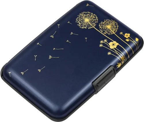 Miniatura 34 de Mini tarjetero para mujeres u hombres, tarjetero delgado con bloqueo RFID, estuche rígido para tarjeta de identificación, tarjetero de viaje, Negro