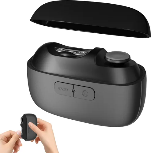 Cortaúñas eléctrico para cortar uñas: pulidor de uñas automático 3 en 1 con luz LED, almacenamiento de clips, 2 velocidades, cortador de uñas