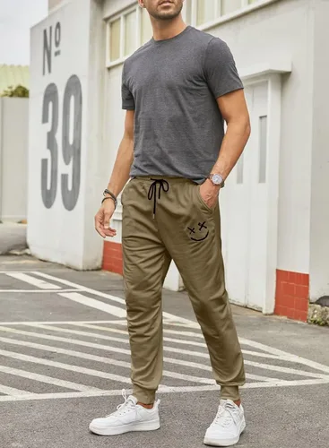 Miniatura 5 de Dokotoo Men Pantalones deportivos para hombre, ligeros, de algodón, con cordón en la cintura, pantalones de entrenamiento con bolsillos