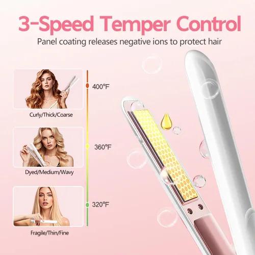 Miniatura 5 de Cordless Hair Straightener, Portable Mini Flat Iron Hair Straightener for Travel, 20s Fast Heating, USB-C Rechargeable, Hair Straightening and