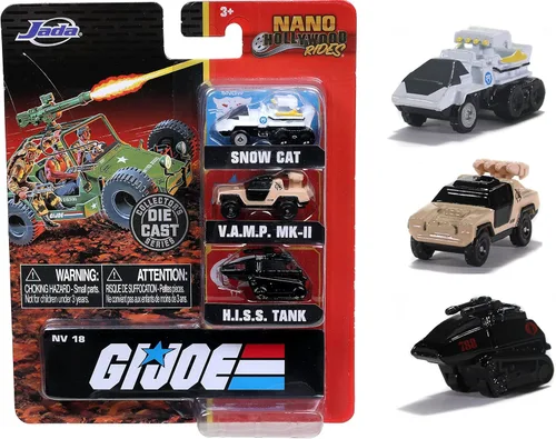 Jada Toys GI Joe 32083 - Paquete de 3 autos de 1.65 pulgadas, juguetes para niños y adultos (32083)