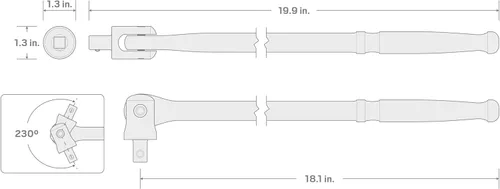 Miniatura 7 de TEKTON Unidad de 1/2 pulgada x barra de disyuntor de 18 pulgadas SBH00218