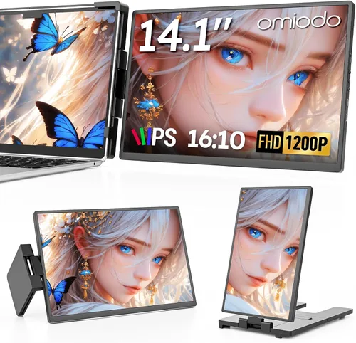 Miniatura 10 de Monitor portátil para portátil FHD 15.6 "1080P Ultra-Slim USB-C y HDMI Segunda pantalla externa para portátil Monitor de viaje Dual Altavoz-Screen