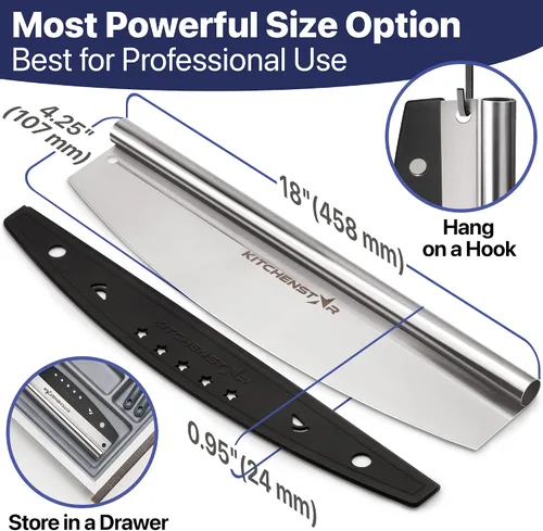 Miniatura 4 de Cortador de Pizza KitchenStar - Cuchillo de corte de acero inoxidable 304 con hoja súper afilada, mecanismo de eje anti-vacilación, mango ergonómico