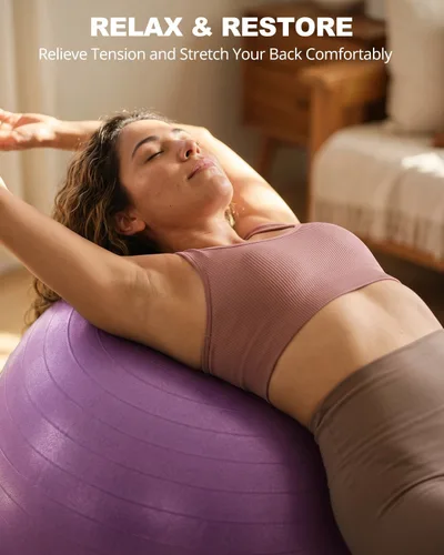 Miniatura 6 de Trideer Pelota de ejercicio para yoga, pilates y fitness. Equipo de pelota de estabilidad para gimnasio en casa y silla de oficina, accesorios