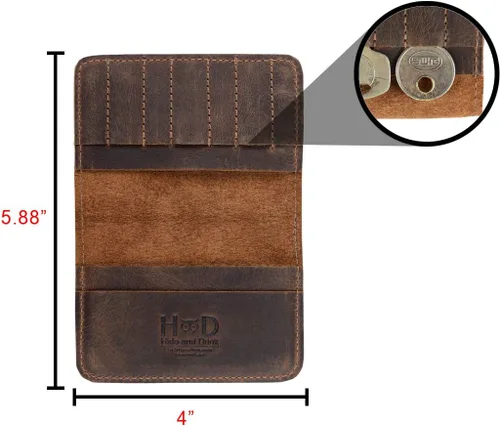 Miniatura 6 de Hide & Drink, Tarjetero de cuero y soporte para llaves, organizador de efectivo, cartera de bolsillo frontal, accesorios diarios, hecho a mano.