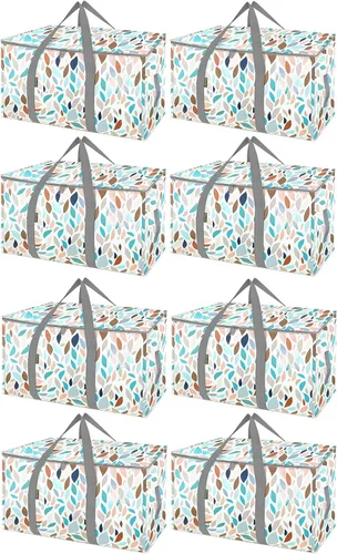 Miniatura 49 de BALEINE Paquete de 2 bolsas de mudanza de gran tamaño con asas reforzadas, bolsa de almacenamiento resistente para ropa, suministros de mudanza