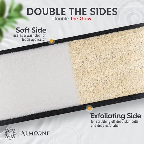 Miniatura 7 de Exfoliante de espalda de lufa natural resistente para ducha para hombres, exfoliante corporal de lufa egipcia y lavadora para hombres para limpiar