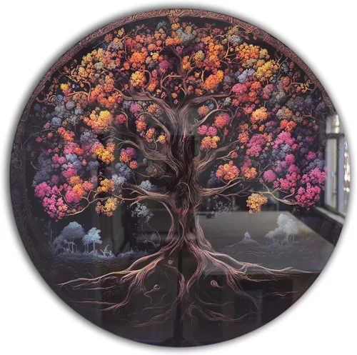 Miniatura 15 de Árbol de la vida, arte de pared de vidrio templado, pintura abstracta para pared, decoración del hogar, regalo de inauguración de la casa, colgantes