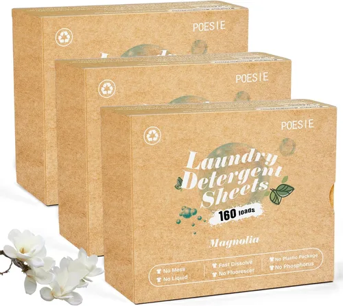 Miniatura 33 de Poesie Hojas de Detergente para Ropa Hojas de Jabón para Ropa para Viajes Camping Hojas para Lavar Ropa Sin Fragancia 1 Mini Caja 40