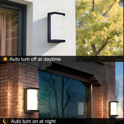 Miniatura 2 de Sytmhoe Luces de pared exteriores del anochecer al amanecer, moderna lámpara LED para exteriores, aplique de pared negro de 3000 K, luz exterior