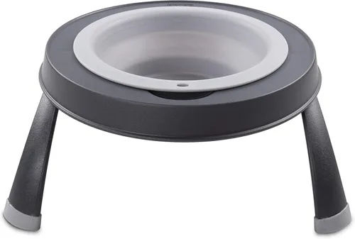 Miniatura 11 de Dexas Popware - Comedero elevado individual para mascotas, gris/azul, grande, capacidad de 4 tazas (PW140432312)