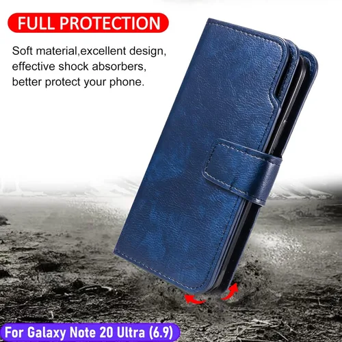 Miniatura 6 de Funda tipo cartera para Galaxy Note 20 Ultra de 6.9 pulgadas [3+ ranuras para tarjetas] Funda de piel sintética plegable para tarjetas de crédito