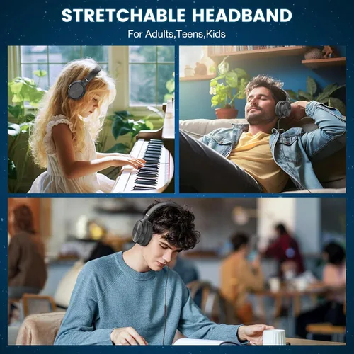 Miniatura 8 de Cowyawn Auriculares USB C con cable, auriculares USB C con cable con micrófono, control de volumen, sonido estéreo HD, auriculares USB tipo C Negro