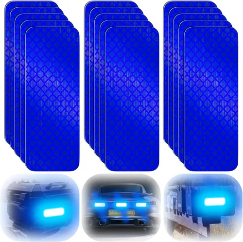 Miniatura 12 de PHIXBEAR 20 piezas calcomanías reflectantes súper reflectantes hechas de 3M 823i, cinta reflectante de seguridad para automóvil, bicicleta, buzón