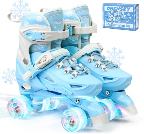 Miniatura 9 de Patines infantiles para niñas y niños de 4 a 6 años, 5 a 8, 6 a 12, 8 a 12, 4 tamaños ajustables, con ruedas iluminadas, patinas para niñas, regalo