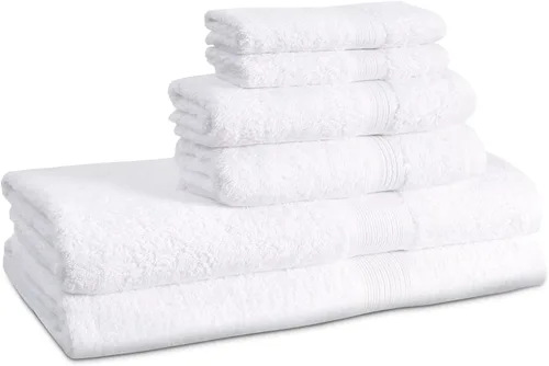 Miniatura 9 de Boston Linen Co. - Juego de 6 toallas de baño, 2 toallas de mano, 2 toallas de baño y 2 toallas faciales, 100% algodón de calidad hotelera, suave