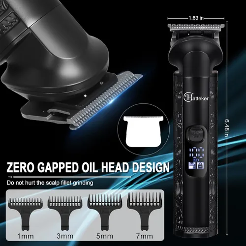 Miniatura 8 de Hatteker Kit de aseo 8 en 1 para hombre, recortadora de hoja en T sin brecha, IPX7 impermeable, juego inalámbrico con cortapelos/recortadora