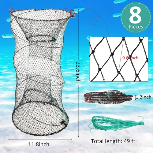 Miniatura 2 de Paquete de 4 trampas de cebo de pesca, trampa para cangrejos, trampa para cangrejos, trampa de langosta, trampa de langosta y camarones, trampas